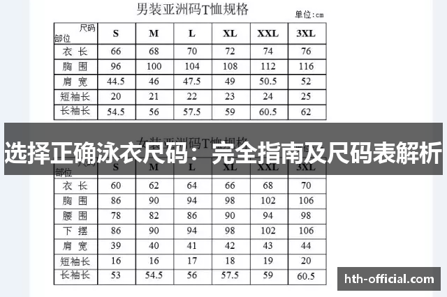 选择正确泳衣尺码：完全指南及尺码表解析