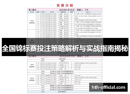 全国锦标赛投注策略解析与实战指南揭秘